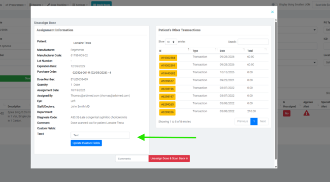 Assignment Page Custom Field Edit