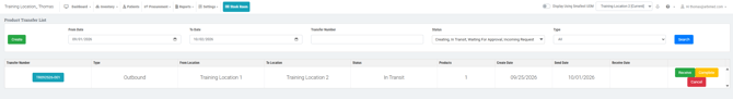 Cancel Button Receiving Location
